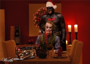 Le repas de noël entre Batman et le Joker