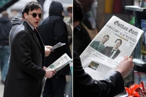 Oswald Cobblepot avec le journal de Gotham