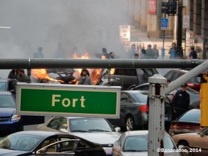 Tournage Batman V Superman - Une voiture est en flamme