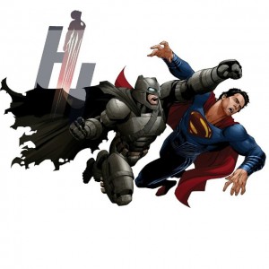 Concept art du combat entre Batman et Superman