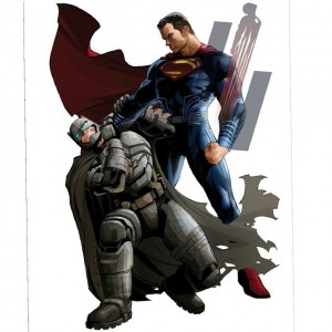 Concept art de Superman tenant Batman