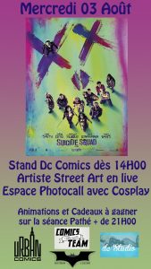 Affiche de l'événement pour la sortie du film Suicide Squad au cinéma Pathé Plan-de-Campagne