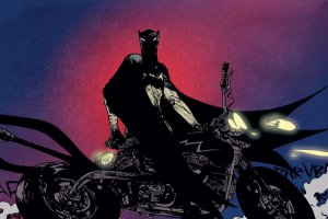 Batman et sa moto dans Batman Année 100