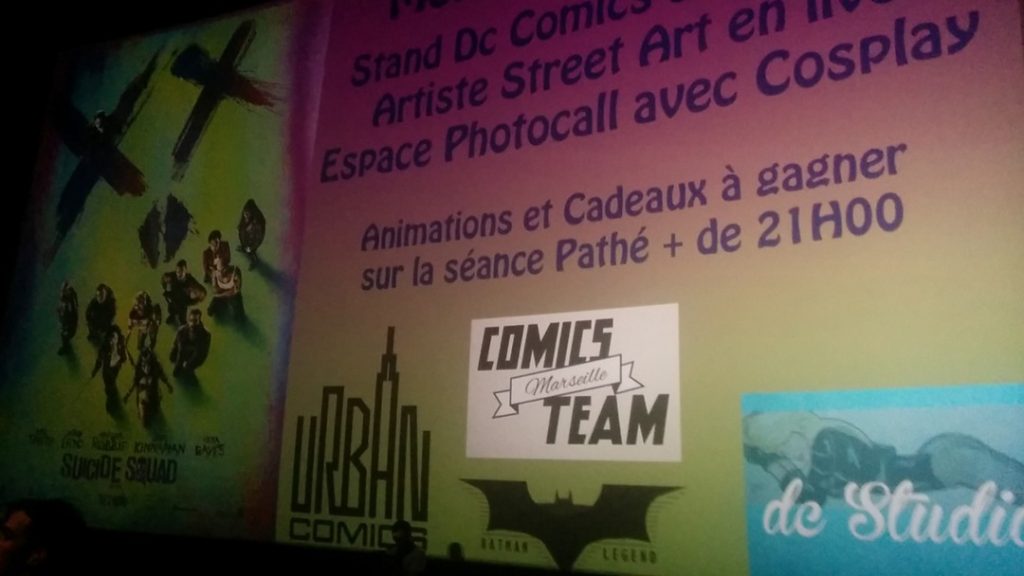 L'affiche de l'événement Suicide Squad accueil les spectateurs