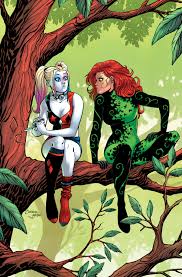 Une des illustrations de couvertures alternatives avec Harley Quinn et Poison Ivy