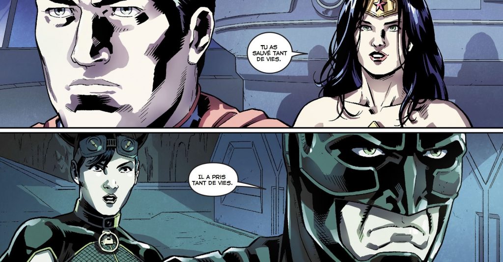 Visions du meurtre par Batman et Wonder Woman dans Injustice