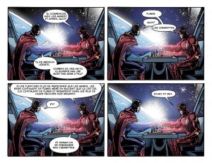 Flash et Superman jouant aux échecs dans Injustice