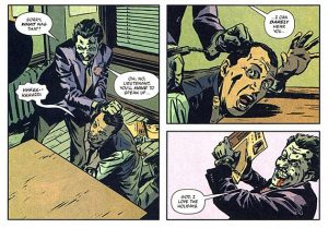 Le Joker en salle d'interrogation du GCPD