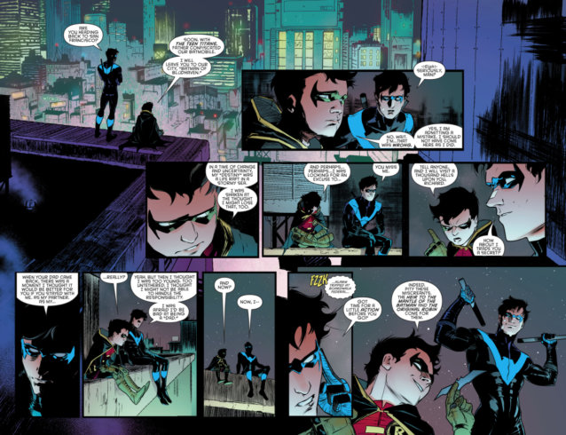 Dick Grayson et Damian Wayne dans Nightwing Rebirth