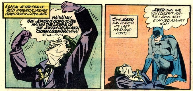 La mort du Joker lors de sa première apparition