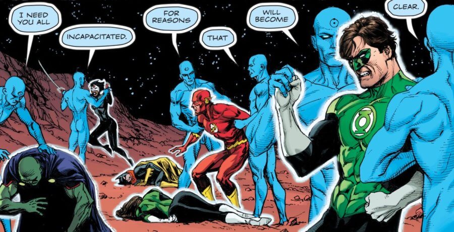 Les héros DC face au DR Manhattan