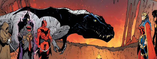 Un Batman T-Rex face à Wonder-Woman