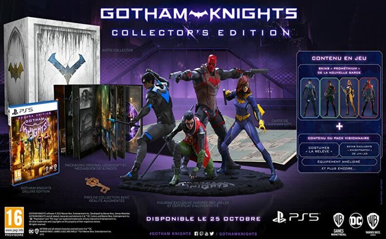 Contenu du coffret collector du jeu Gotham Knights