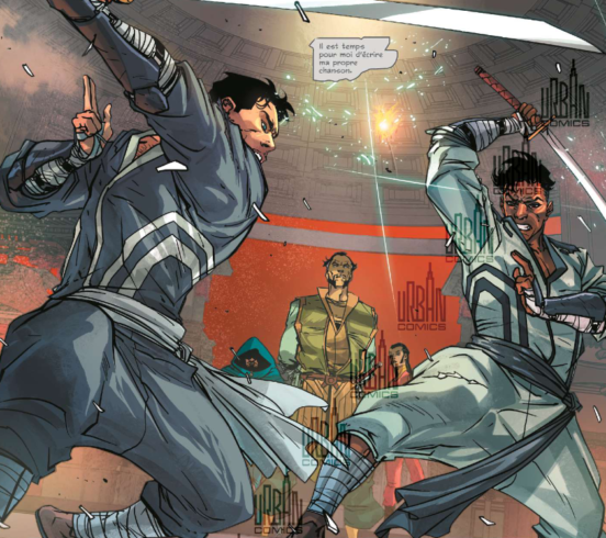 Bruce et Anton en plein combat devant les yeux de Ra's Al Ghul.