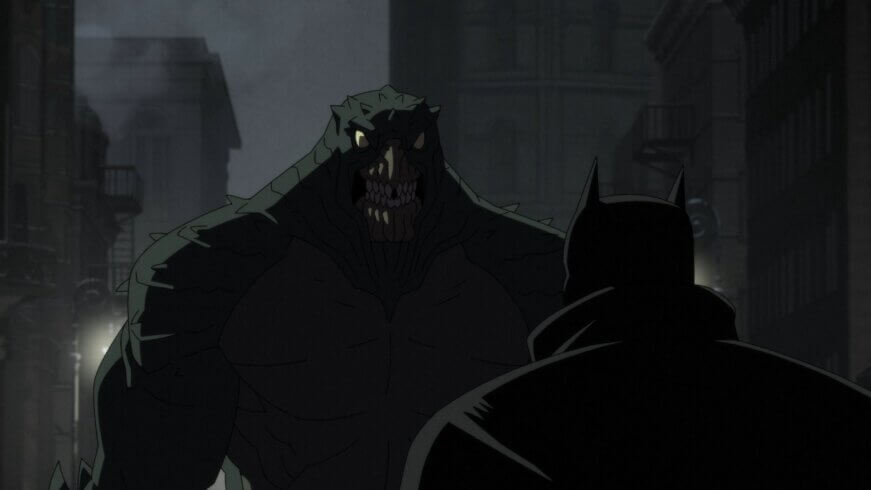 Batman face à Killer croc dans Batman La malédiction qui s'abattit sur Gotham